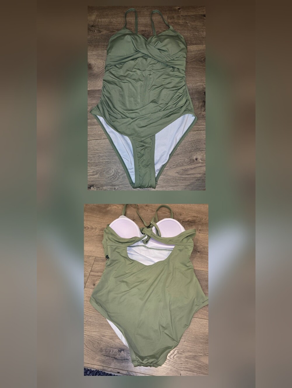 Women’s Olive Green One-Piece Swimsuit - Large